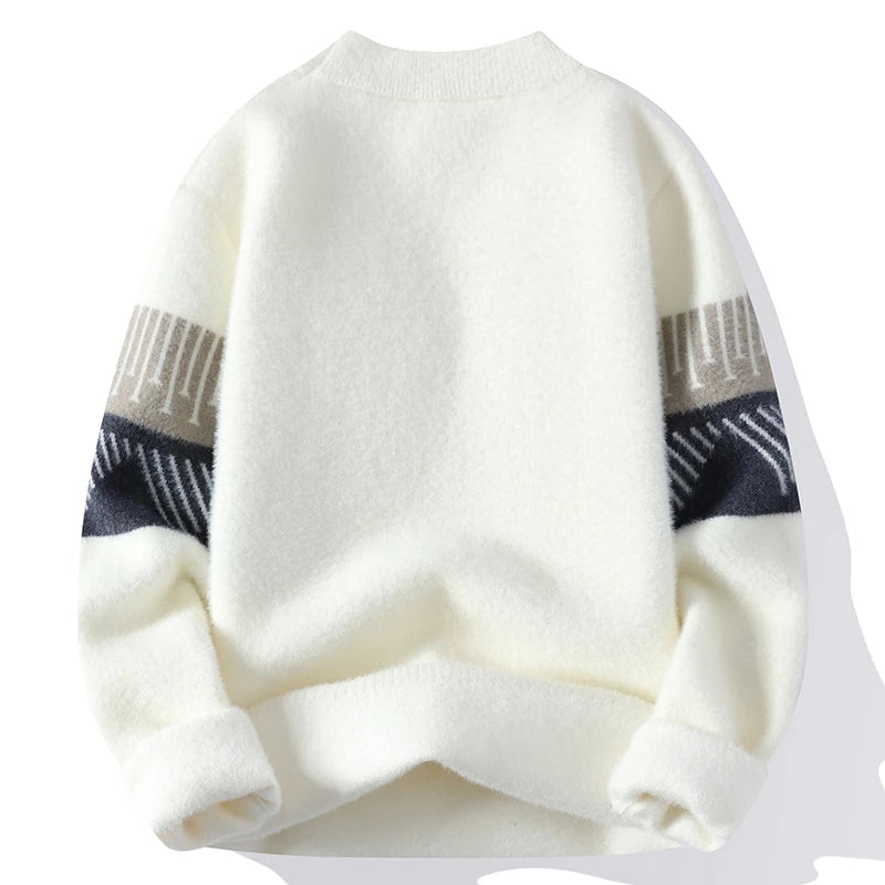 Men Christmas Jumper Casual Warm Knitted Winter Crew Neck Pullover