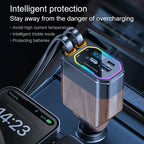 Car Charger 120W | 4-in-1 Retractable, USB-C & Cigarette Lighter | Aria