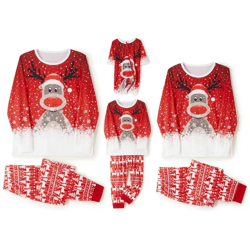 Christmas Pajamas Women Plus Size Winter Reindeer Print Set