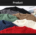 Christmas Jumper Men | Wool Blend Knitted Crewneck Pullover Sweater