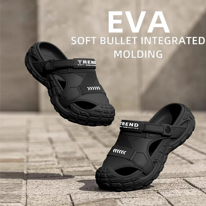 Men Orthopedic Sandals Ankle Strap Thick Soft Sole Cork Footbed