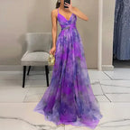 Hazel | Women's Maxi Dress | Floral Print, Adjustable Back | Sleeveless