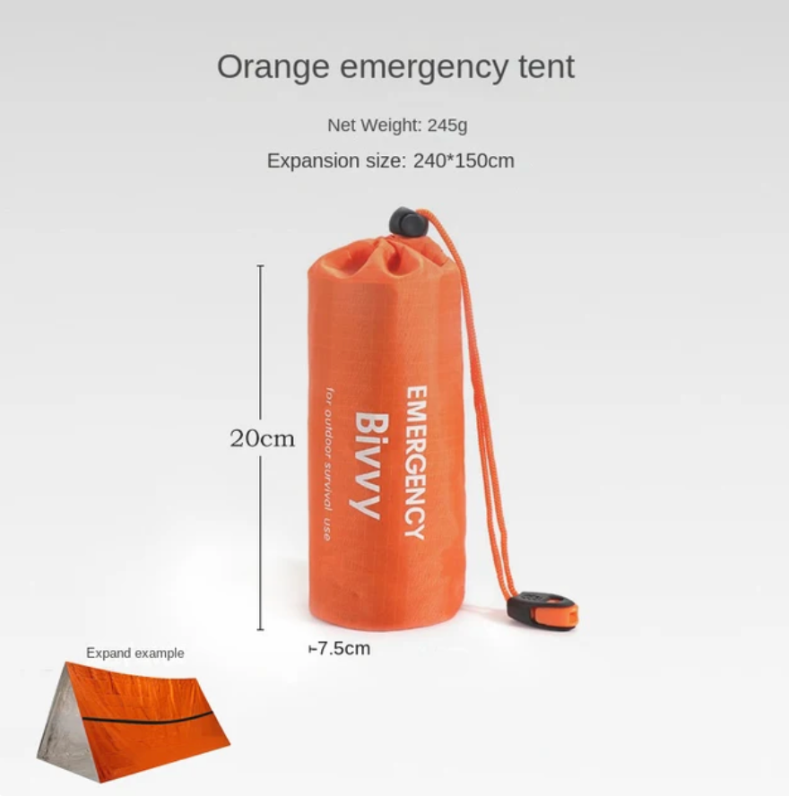 Uma | Survival Tent 2-Person | Silver, Emergency Shelter | NASN Mylar, 172g