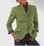 Women Wool Blend Blazer Structured Fit