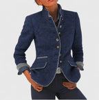 Women Wool Blend Blazer Structured Fit
