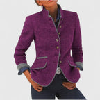 Women Wool Blend Blazer Structured Fit
