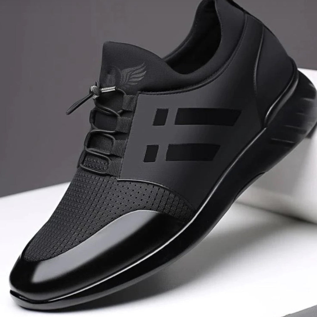 Mira | Men's Leather Shoes | Slip-On, Orthopedic Insole | Black