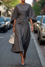 Jolie | Women's Midi Dress | Belted Waist, Flared Skirt | Versatile