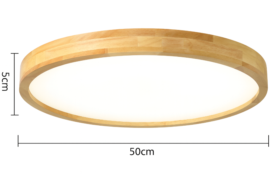 Delphine | Flush Mount Ceiling Light | Nordic Solid Wood, Round LED | 30CM