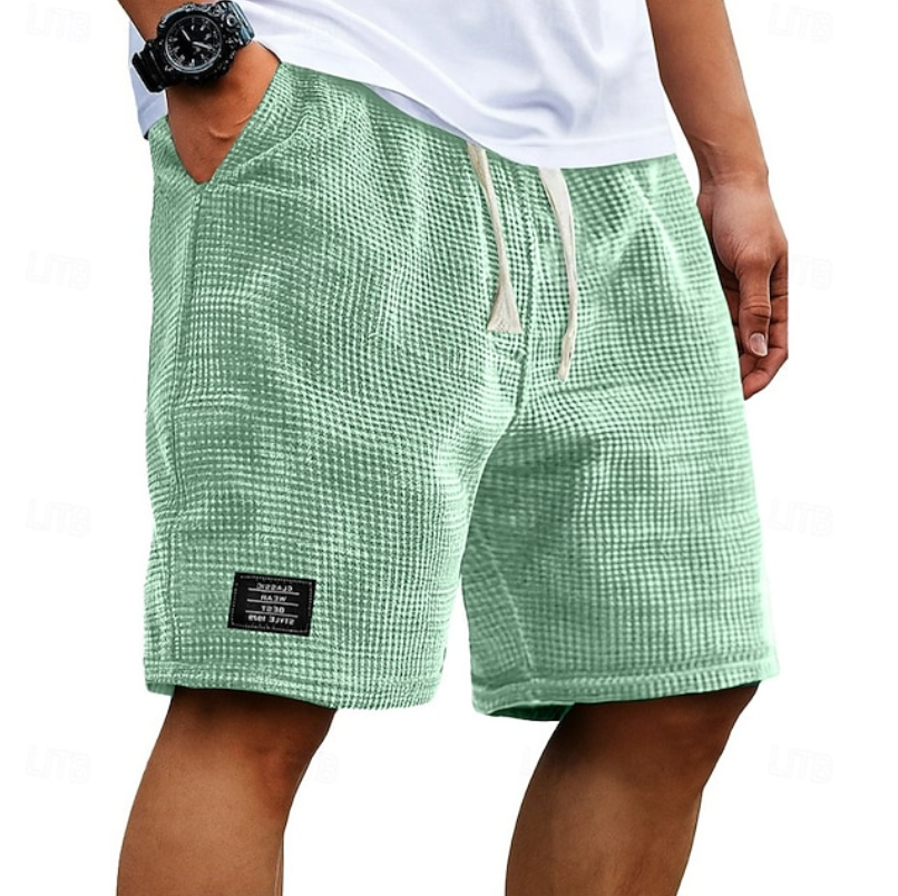 Women Shorts Casual Waffle Textured Lightweight Breathable Fabric