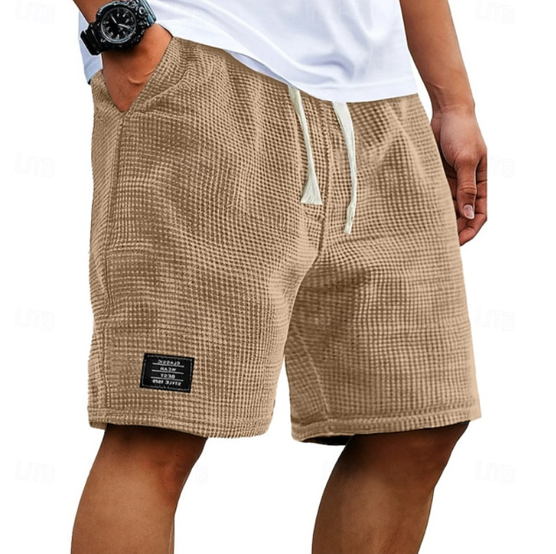 Women Shorts Casual Waffle Textured Lightweight Breathable Fabric