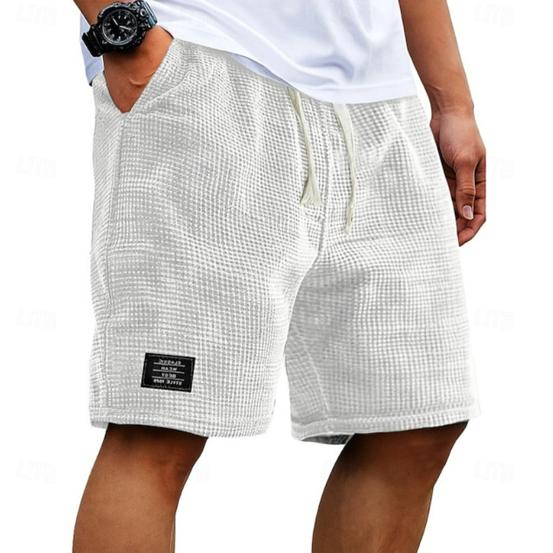 Women Shorts Casual Waffle Textured Lightweight Breathable Fabric