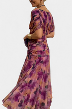 Summer Dress | Women Off Shoulder Draped Neckline Flowy Maxi Dress