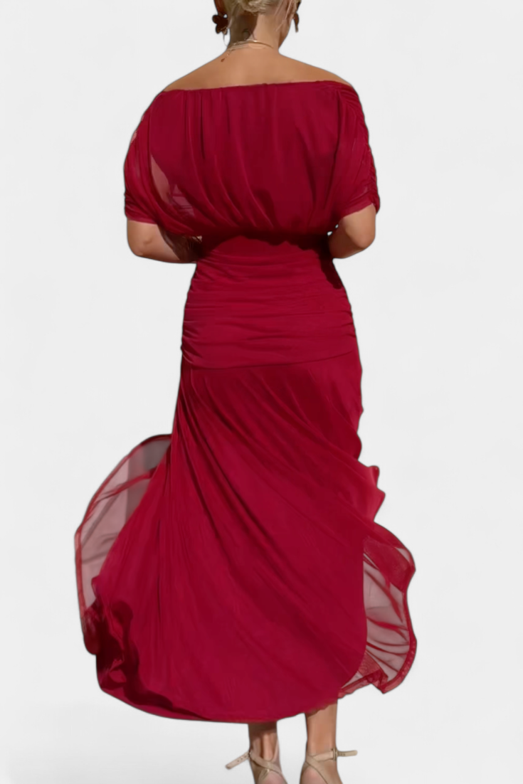 Ivy | Women's Floral Midi Dress | V-Neck, Pleated Waist