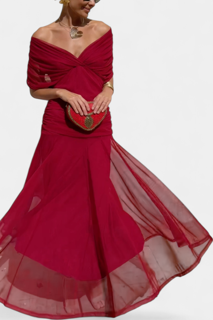 Ivy | Women's Floral Midi Dress | V-Neck, Pleated Waist