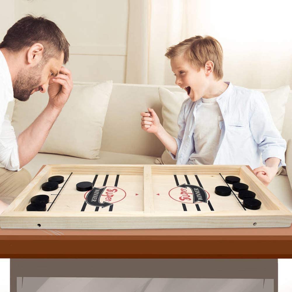 Halle | 2-in-1 Tabletop Game Set | Foosball & Shuffleboard | Wooden, Indoor