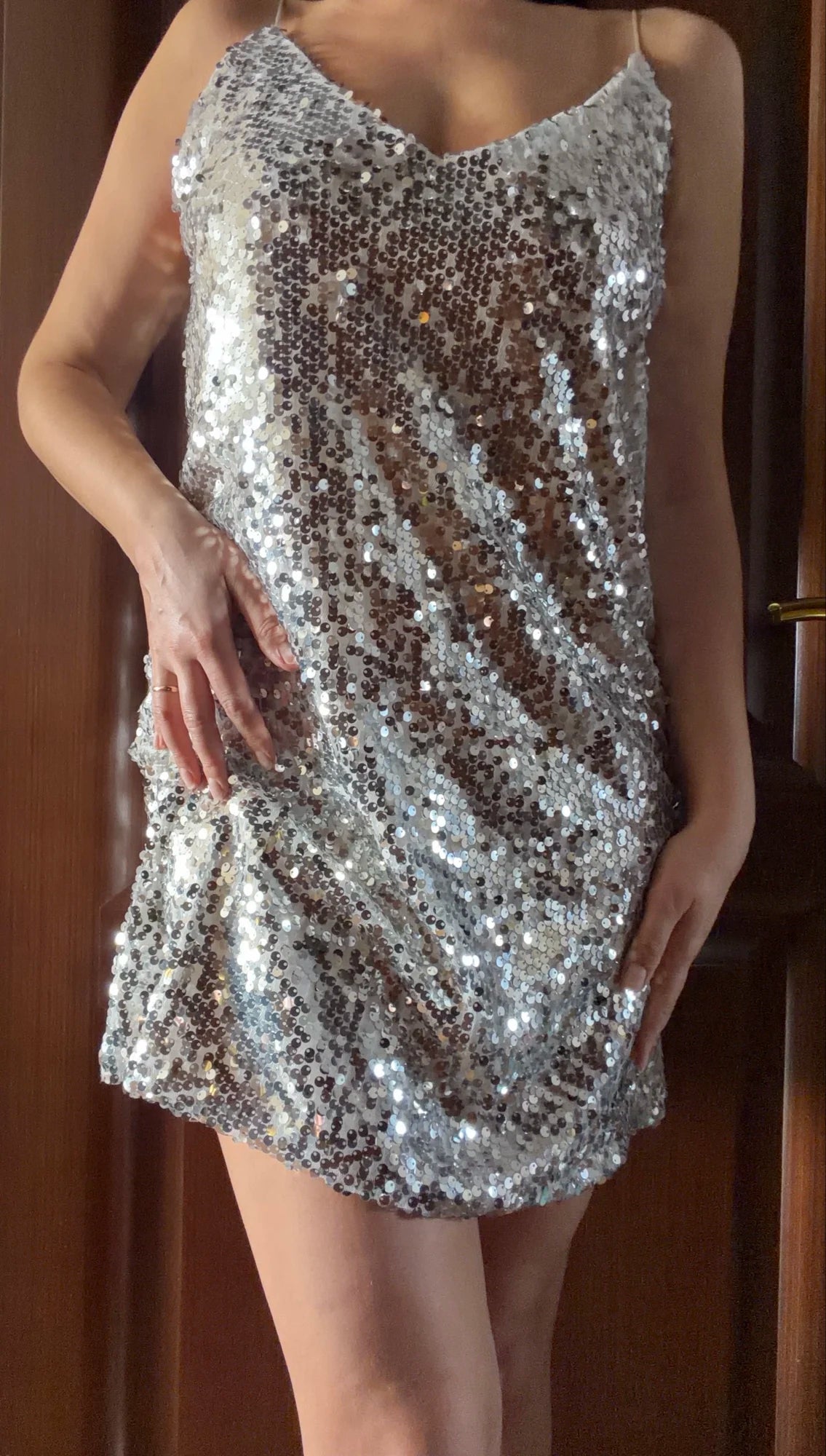 Christmas Dress Women Sequined Backless Mini Sleeveless Off Shoulder