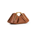 Odette | Clutch Bag | Origami Fold, Gold Handle | Microfiber Leather
