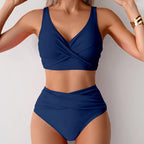 High Waist Bikini Set Women 2 Piece Push Up Triangle Swimwear