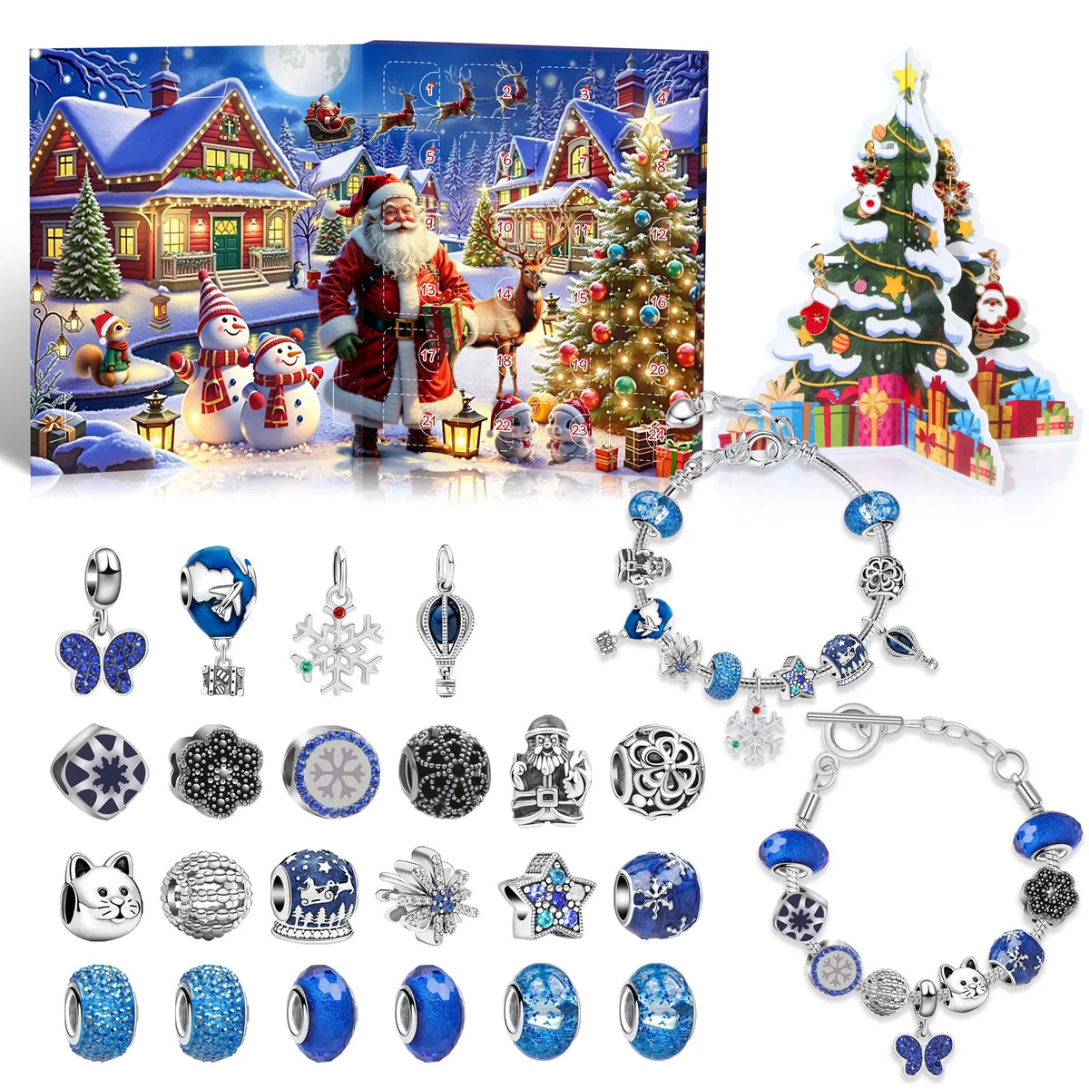 Charm Bracelet Advent Calendar 24 Piece Christmas Countdown Set