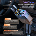 Car Charger 120W | 4-in-1 Retractable, USB-C & Cigarette Lighter | Aria