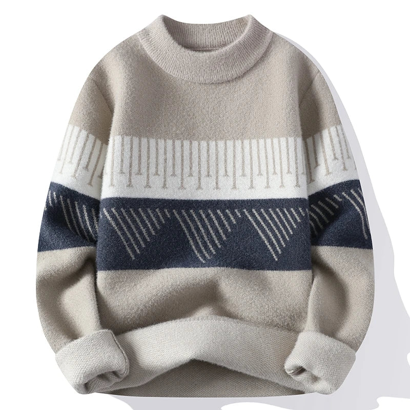 Men Christmas Jumper Casual Warm Knitted Winter Crew Neck Pullover