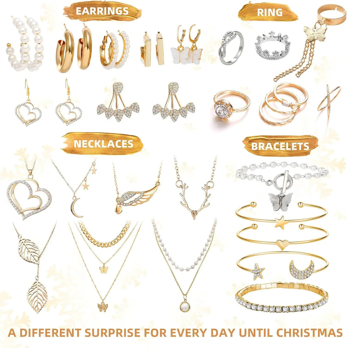 Jewelry Advent Calendar 24 Days Christmas Countdown Holiday Surprise Gift