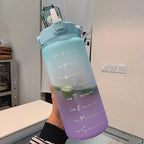 Della | 2L Water Bottle | Motivational Time Markings | BPA-Free, Large Capacity