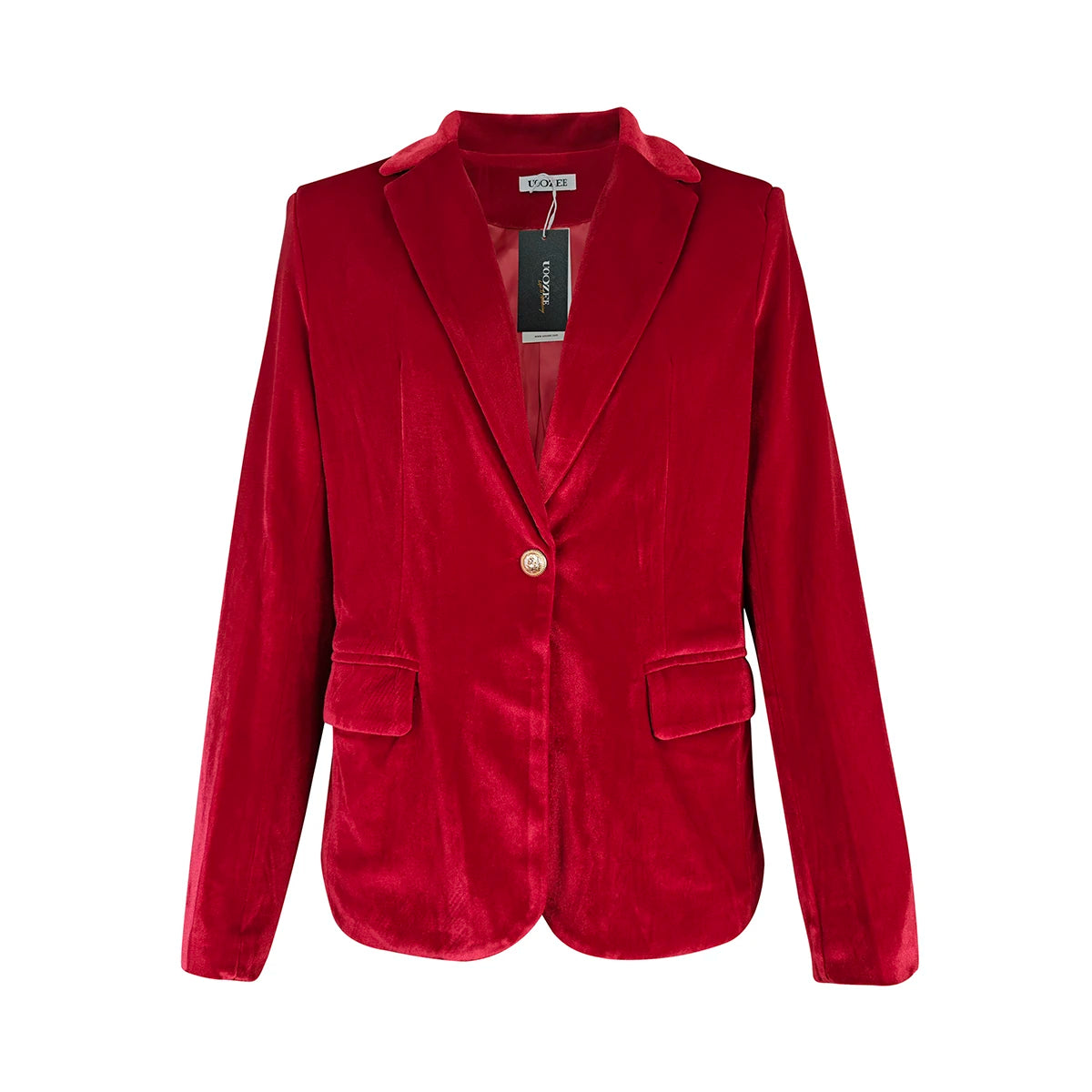 Velvet Blazer Women Formal Long Sleeve Notched Collar Tailored