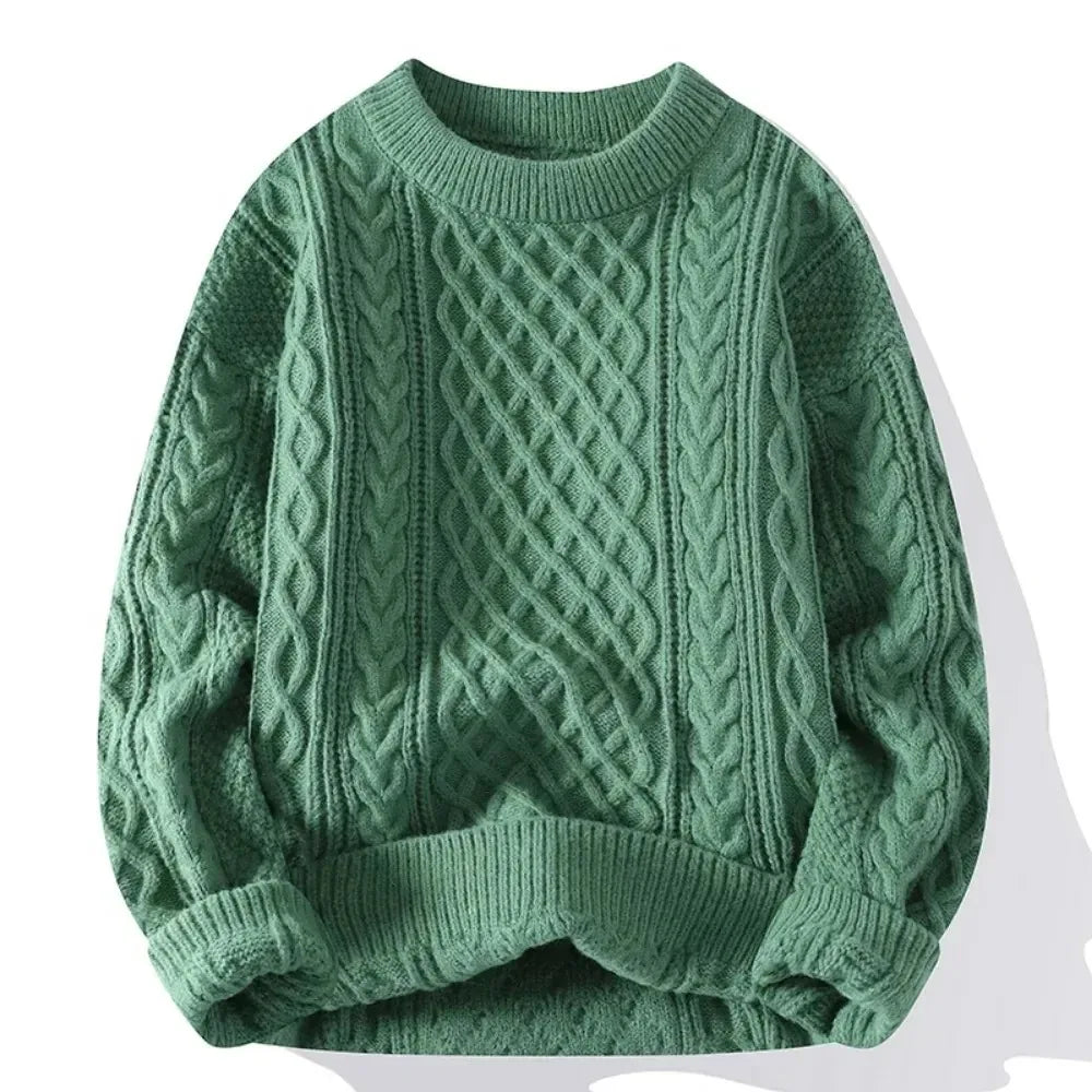 Christmas Jumper Men | Wool Blend Knitted Crewneck Pullover Sweater