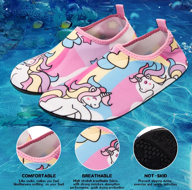 Kids Water Shoes Girls Anti Slip Quick Dry Lightweight Printed