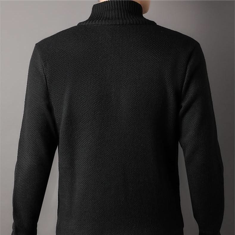 Knit Full Zip Jacket Stand Up Collar