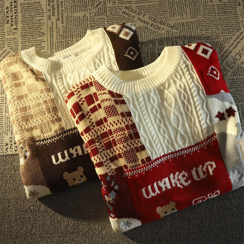 Christmas Jumper Women Unisex Loose Long Sleeve Pullover Sweater