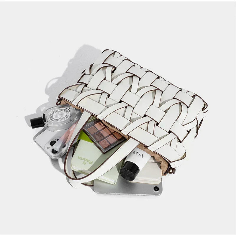 Women Handwoven Crossbody Handbag Top Handle