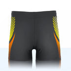Men Swim Shorts Quick Dry Stretch Geometric Letter Graphic Print