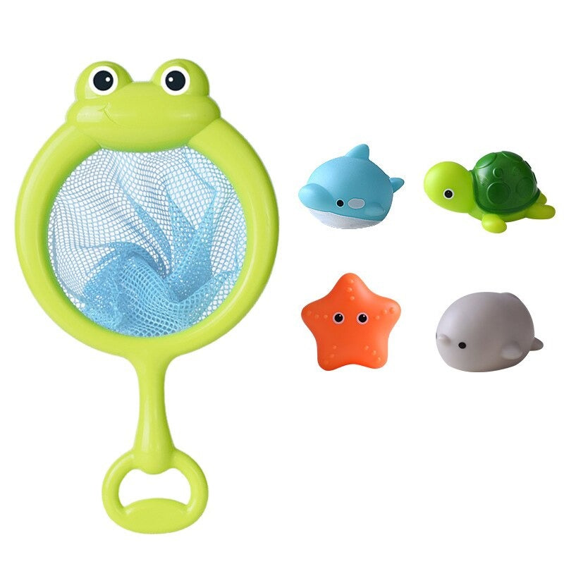 Faye | Bath Toys | Light-Up Sea Animals for Kids | Set of 4 with Net