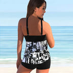Women Tankini Set Wide Straps Sporty Shorts