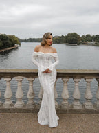 Women Lace Maxi Dress Off Shoulder Long Sleeve | Bea