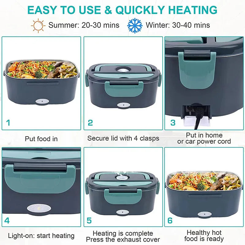 Aria | Electric Lunch Box | 1.5L Food Warmer, 60W Portable | Leak-Proof