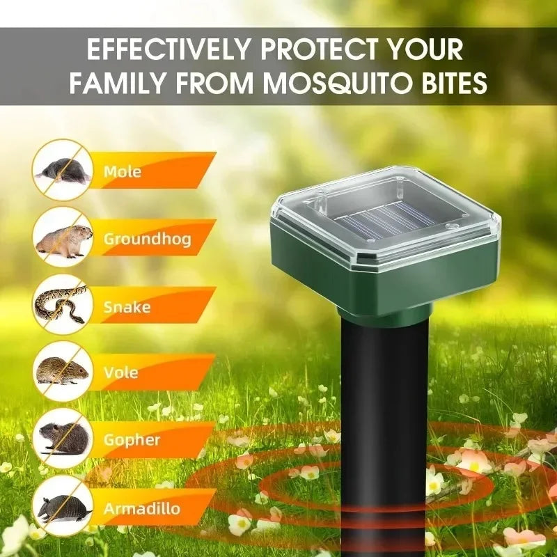 Solar Animal Repeller Waterproof Snake Rat Deterrent Vibration Pack