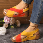 Women Wedge Sandals Peep Toe Lightweight Soft Heel Back Strap