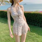Women One Piece Swimsuit Tummy Control Slimming Modest Dress Style
