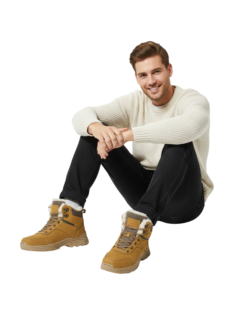Men Lined Winter Boots Anti Slip