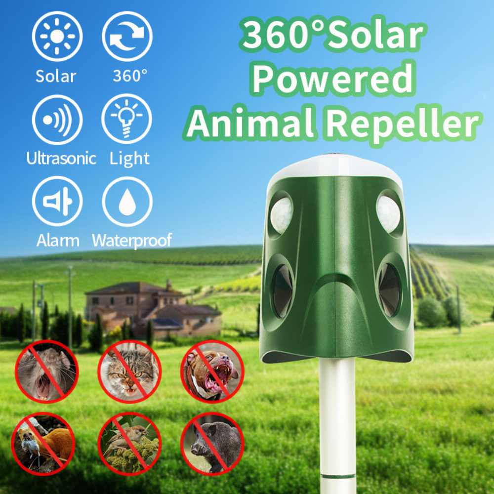 Cosima | Animal Repellent | 360° Ultrasonic, Solar Powered | 3-in-1