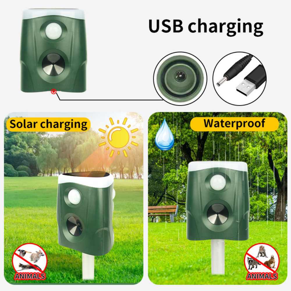 Cosima | Animal Repellent | 360° Ultrasonic, Solar Powered | 3-in-1