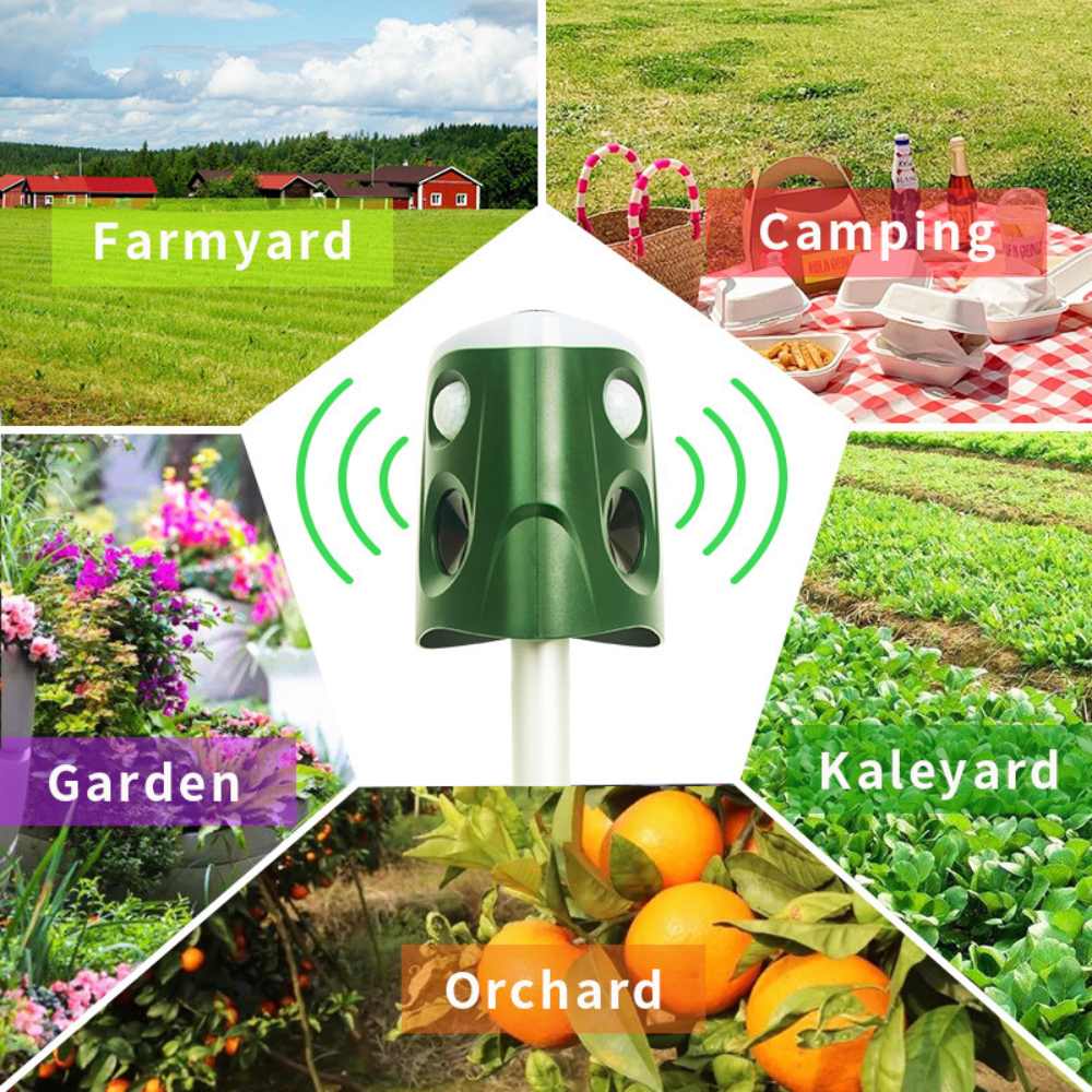 Cosima | Animal Repellent | 360° Ultrasonic, Solar Powered | 3-in-1