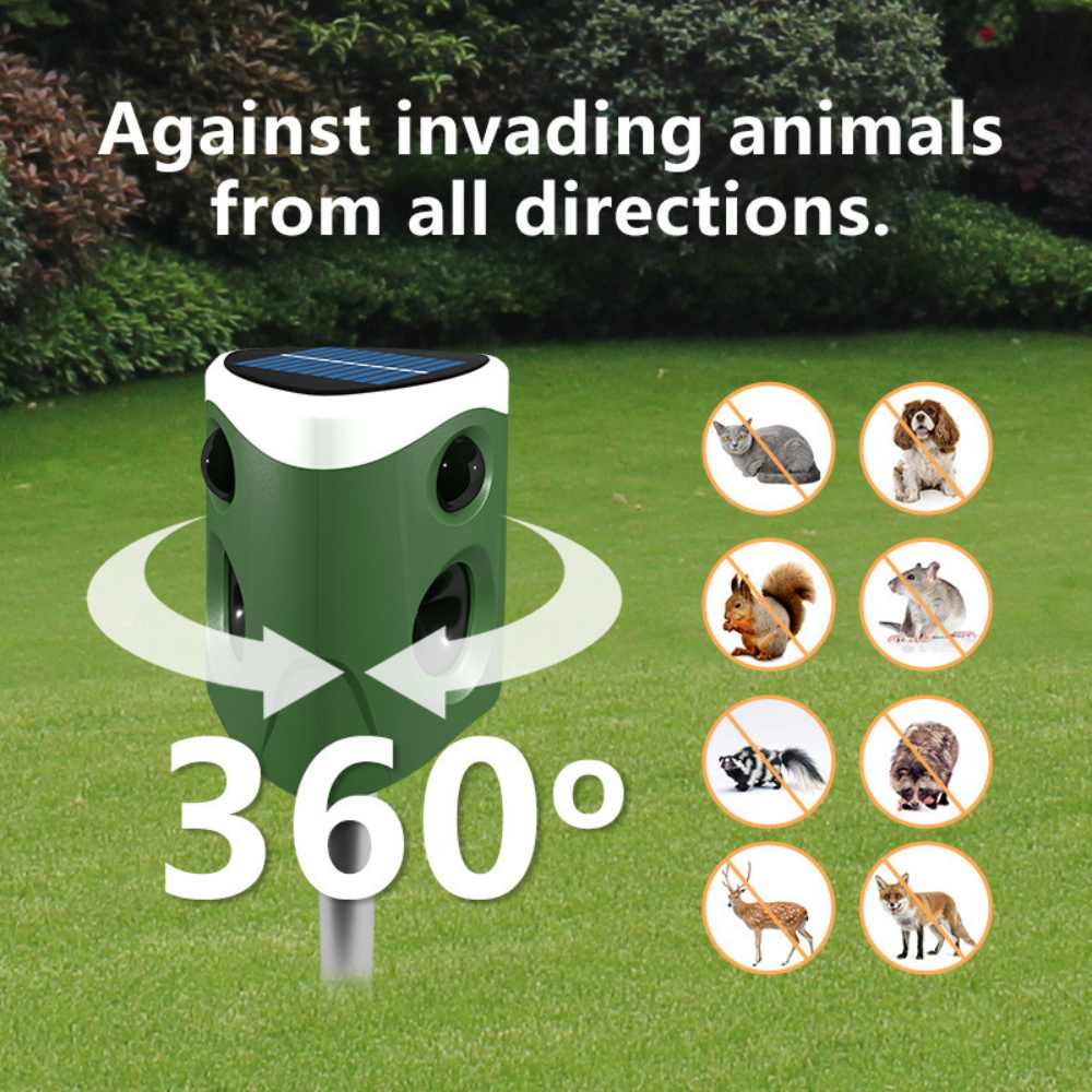 Cosima | Animal Repellent | 360° Ultrasonic, Solar Powered | 3-in-1