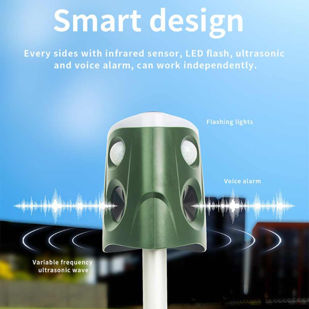 Cosima | Animal Repellent | 360° Ultrasonic, Solar Powered | 3-in-1