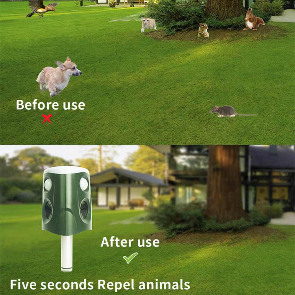 Cosima | Animal Repellent | 360° Ultrasonic, Solar Powered | 3-in-1