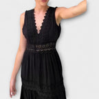 Women Lace Dress V-Neck Sleeveless Midi A-Line | Zinnia